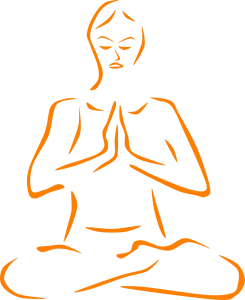 A illustration of a man practicing yoga